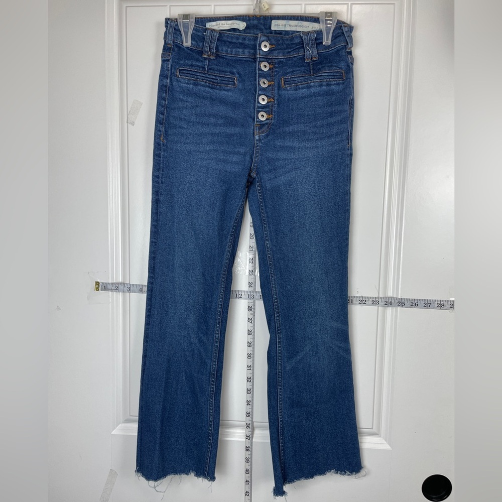 Pilcro and the Letterpress Blue Flare Wide Leg Jeans